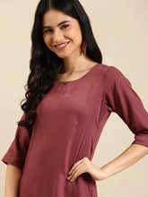 Women's Purple Solid Kurta SetKC-3327-Mauve