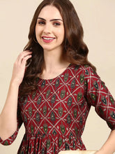 Women's Maroon Printed Kurta SetKC-985-Maroon