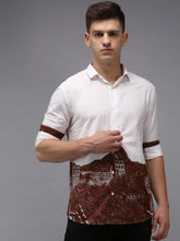 Men White Printed Casual Shirt-LARGEPRINT-1665-White