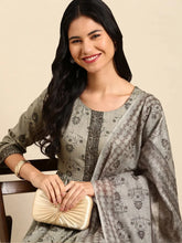 Women's Olive Printed Kurta SetKC-810-Olive