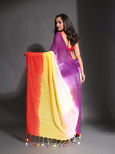 Blue Patli Pallu Cotton Saree With Stripes Design-MA59CT06540015