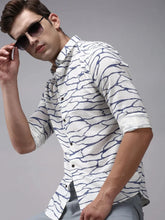 Men White Printed Casual Shirt-OMANPRINT-1586-Offwhite