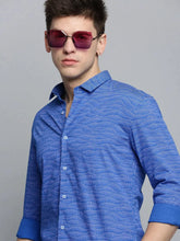 Men Blue Printed Casual Shirt-EVMOSPRINTS-2059-Blue