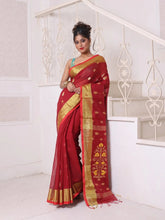 White Cotton Ikat Saree With Ganga Jamuna Border-MA66BCT431380075