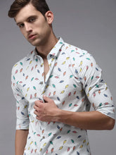 Men Blue Printed Casual Shirt-JHONOPRINT-1488-Blue