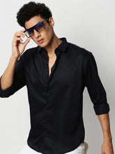 Men Navy Solid Casual Casual Shirts-TAVANTAPLAIN-5531-Navyblue