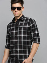 Men Black Checked Casual Shirt-DALTONCHECKS-4079-Black