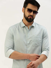 Men Green Printed Casual Shirt-STAPLEPRINTS-0573-Seagreen