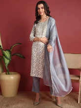 Viscose Abstract Grey Indian Ethnic