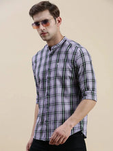 Men Purple Checked Casual Shirt-LAVINIA-1161-Lavender