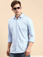Men Blue Checked Casual Shirt-CELLOKNITS-4977-Blue