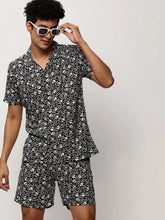 Men Black Printed Casual Co ords-AM-105-4-Black