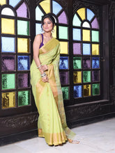 Off White Cotton Ikat Saree With Ganga Jamuna Border-MA66BCT431380076