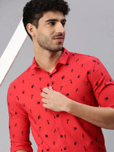 Men Red Printed Casual Shirt-STANDARDPRINT-1307-Red