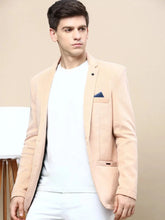 Men Peach Solid Casual Blazers-AR-43-Peach