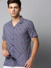 Men Blue Printed Casual Shirt-RESORTPRINT-5288-Blue