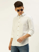 Men White Printed Casual Shirt-REPLAYPRINTSLINEN-3461-White