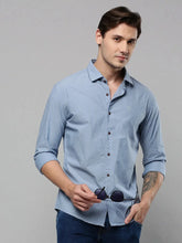 Men Blue Printed Casual Shirt-ELICAPRINT-4815-Blue