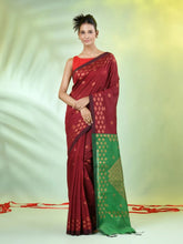 Purple Cotton Saree With Zari Borders-MA64BCT401190048