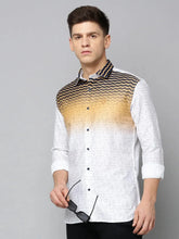Men White Printed Casual Shirt-QUINN-3610-White