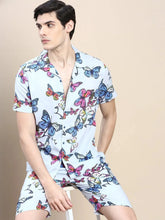 Men Grey Printed Casual Co ord Set-MARSHALL-1860-Grey