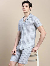 Men Grey Printed Casual Co ord Set-EX-695-Grey