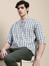 Men White Checked Casual Shirt-LAVINIA-8029-White