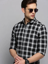 Men Black Checked Casual Shirt-BOXERCHECKS-3342-Black