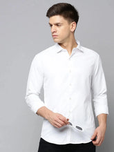 Men White Solid Casual Shirt-PARXPLAINDOBBY-3147-White