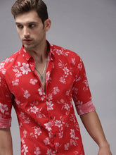 Men Red Printed Casual Shirt-EASTIONPRINT-1430-Red