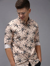 Men Pink Printed Casual Shirt-PARKERPRINT-1550-Peach