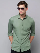 Men Green Solid Casual Shirt-MONTIKNITS-3360-Green