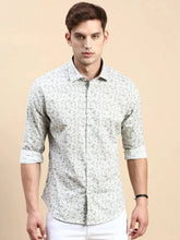 Men Green Printed Casual Shirt-IKIGAIPRINTS-8812-Green