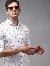 Men White Printed Casual Shirt-ORIGINPRINT-1738-White