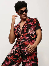 Men Black Printed Casual Co ords-AM-98-17-Black