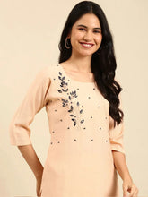 Women's Peach Embroidered Kurta SetKC-883-Peach