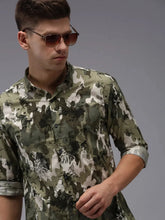 Men Green Printed Casual Shirt-PARKERPRINT-1556-Green