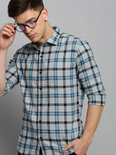 Men Grey Checked Casual Shirt-DALTONCHECKS-4091-Grey
