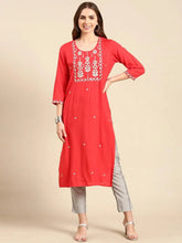 Women's Coral Solid Straight Kurta-GW-462-Coral
