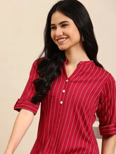 Women's Magenta Striped Kurta SetKC-3368-Magenta