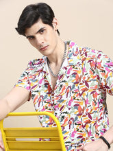 Men White Printed Casual Co ord Set-AM-90-12-Offwhite