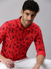 Men Red Printed Casual Shirt-STANDARDPRINT-1301-Red