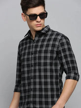 Men Black Checked Casual Shirt-DALTONCHECKS-4099-Black