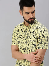 Men Yellow Solid Casual Shirt-ROSEPRINT-1046-Yellow