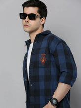 Men Blue Checked Casual Shirt-RUGGEDCHECKS-4177-Blue