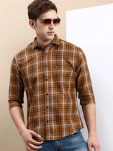 Men Yellow Checked Casual Shirt-BLAZOCHECKS-4657-Mustard