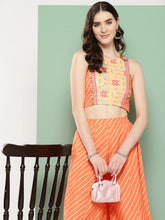 Orange Geometric Printed Ethnic Co-Ords-AHBLSK-COMBO-759-ICH