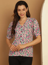 Floral Printed Women's Top-JNT-2022Pink