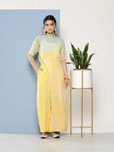 Yellow Printed Waist Tie-Ups Jumpsuit-AHJSCFDP-36-ICH