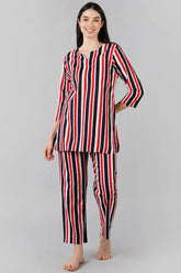 Women White Striped Printed Top